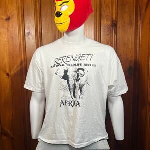 Medium Safari Graphic T Shirt White Single Stitch USA Made